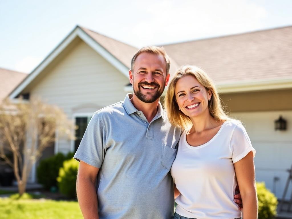 Happy roofing customer